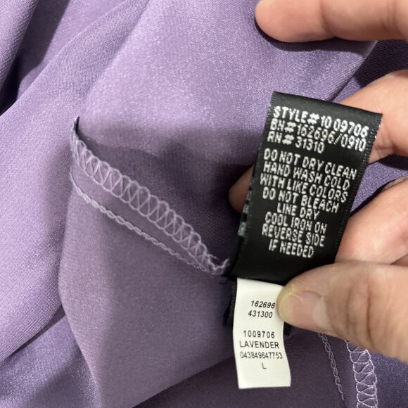 Iz Byer California Y2K Satin Top Womens Size L Purple Halter Neck Chiffon Ruffle - Picture 8 of 8